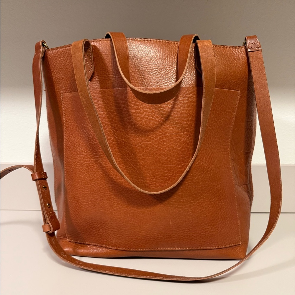 Madewell Tan Leather Tote with Adjustable Strap